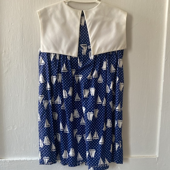 Healthtex vintage Blue and White Sailboat Kids Dress - Picture 4 of 11